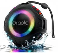 oraolo Cassa Bluetooth Potente, Altoparlante Portatile con Luce, Bluetooth 6.0 Scatola Musicale IPX7 Impermeabile 10H Tempo di Riproduzione Supporta TF/USB, Speaker Wireless Musicbox per Doccia