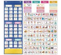 Orario visivo, 132 carte Pecs Tabella settimanale di routine per bambini, ora e successivo apparecchiature sensoriali per autismo, carte di aiuto visivo per bambini autistici, ADHD, ASD, bambini in
