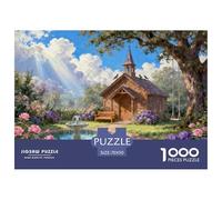 Oratorio del Giardino della Preghiera Puzzle in Legno Impermeabile DIY Puzzles Da 1000 Pezzi Per Adulti Sfidanti E Rompicapo Giochi Educativi