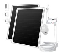 Orayafid Pannello solare da 6 W per fotocamera ad anello, caricabatterie solare con porta DC35 * 135 e cavo da 3 m (spina cilindrica a adattatore USB-C), adatto per batteria Ring Stick Up Cam