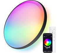 Oraymin Lampada da soffitto a LED da 24 W, con telecomando, 2700 K-6500 K, con controllo app, 16 milioni di colori fai da te, lampada a LED per soggiorno, cameretta dei bambini, diametro 30 cm