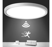 Oraymin lampada da soffitto con sensore di movimento per interni, 24W 2400LM lampada da soffitto rotonda con sensore di movimento per interni, Ø30CM lampade ultra sottili lampade da soffitto 4000K LED