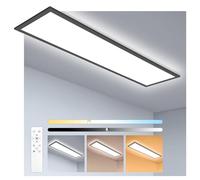 Oraymin Plafoniera LED Dimmerabile 120x30cm con Telecomando, 40W 4400LM, Pannello LED Soffitto, Funzione di Memoria, Nero, per Uffici, Salotti, Cucine, Camere da Letto, Garage