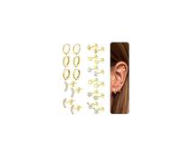 ORAZIO 11 Paia Orecchini Acciaio Chirurgico Orecchini Set Orecchini Donna Orecchini a Cerchio Cartilagine Orecchini Ipoallergenicacon Orecchini Donna Oro 18K Multi Piercing Orecchio