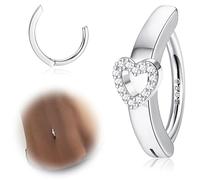 ORAZIO 14G Anelli per Ombelico Clicker per Donna Argento 925 Piercing per Ombelico Argento/Oro Gioielli per il Corpo con Ombelico Curvo Inverso 10MM/12MM 22