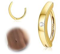 ORAZIO 14G Anelli per Ombelico Clicker per Donna Argento 925 Piercing per Ombelico Argento/Oro Gioielli per il Corpo con Ombelico Curvo Inverso 10MM/12MM 20