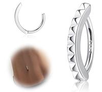 ORAZIO 14G Anelli per Ombelico Clicker per Donna Argento 925 Piercing per Ombelico Argento/Oro Gioielli per il Corpo con Ombelico Curvo Inverso 10MM/12MM 1