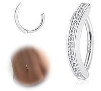 ORAZIO 14G Anelli per Ombelico Clicker per Donna Argento 925 Piercing per Ombelico Argento/Oro Gioielli per il Corpo con Ombelico Curvo Inverso 10MM/12MM 5
