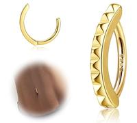 ORAZIO 14G Anelli per Ombelico Clicker per Donna Argento 925 Piercing per Ombelico Argento/Oro Gioielli per il Corpo con Ombelico Curvo Inverso 10MM/12MM 4