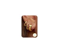 ORAZIO 3 Pairs Orecchini Cerchio Or Orecchini Donna Argento 925 Cartilagine Piercing Orecchio Anallergici Set Orecchini Oro Orecchini a Cerchio Gioielli Donna