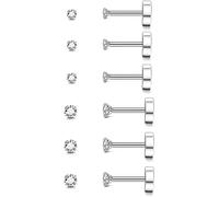 ORAZIO 6-12 Paia Ipoallergenico Birthstone Orecchini Donna Uomo con Parte Posteriore Piatta Set Acciaio Inossidabile Cubic Zirconia Orecchini Piercing Cartilagine Dell'orecchio