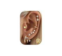 ORAZIO 6 Paia Orecchini Donna Argento 925 Orecchini Cerchio Oro Donna Ear Cuff Oro Orecchini Piercing Orecchio Oro Orecchini Anallergici Donna Set Orecchini Oro