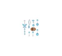ORAZIO 7 Pezzi Piercing Ombelico Donna Acciaio Chirurgico Pendente Piercing Ombelico Anello 10/12MM Ipoallergenici Blu Farfalla Zircone Navel Piercing Donna