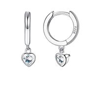 ORAZIO 925 Sterling Silver Post Huggie con Orecchini Pendenti Huggie Piccoli Orecchini a Cerchio Fascino Personalizzato Cubic Zirconia/Luna/Stella/Cuore/Fulmine/Cristallo Orecchini Pendenti per Donne