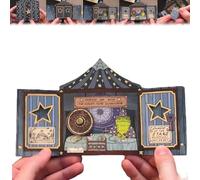 Orazio il Saggio - Il grande rospo astrologo Biglietto natalizio pop-up, Circo fantasy a strati 3D e Biglietto d'auguri natalizi per astrologia, Regalo magico unico da collezione (1pcs)