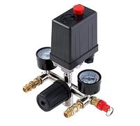 ORAZIO Interruttore di Controllo della Pressione del Compressore d'Aria G1/4" con Doppia Uscita e Valvola di Sicurezza Regolatore di Manometri SP24118002