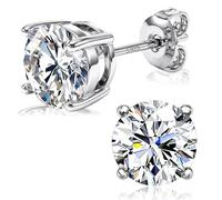 ORAZIO Orecchini a Bottone in Argento Sterling per Donna Uomo Orecchini Rotondi con Diamante Finto Halo Quadrati a Forma di Cuore Orecchini a Bottone con Zirconi Cubici Delicati Orecchini da Sposa