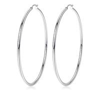 ORAZIO Orecchini a Cerchio Grandi in Argento 925 - Semplici, Leggeri e Ipoallergenici per Donne e Ragazze - Rotondi Oversize e Sottili
