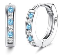 ORAZIO Orecchini a Cerchio Piccoli in Argento con Cubic Zirconia Rosa per Ragazze Donne 925 Sterling Silver Cartilagine Sleeper Huggie Hoops Orecchini a cerchio allergenici in Oro Rosa per Bambina