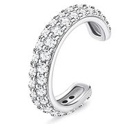 ORAZIO Orecchini a Polsino dell'orecchio in Argento Sterling 925 CZ Orecchini a Polsino con Cartilagine Elica Finta Non Perforanti Orecchini con Polsini a Conchiglia per Donne