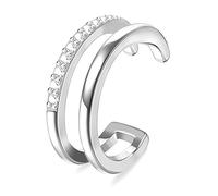 ORAZIO Orecchini a Polsino dell'orecchio in Argento Sterling 925 CZ Orecchini a Polsino con Cartilagine Elica Finta Non Perforanti Orecchini con Polsini a Conchiglia per Donne