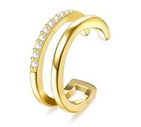 ORAZIO Orecchini a Polsino in Argento Sterling 925 CZ con Cartilagine Elica Finta Non Perforanti a Conchiglia per Donne