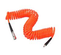 ORAZIO Tubo Spiralato in Poliuretano per Compressore d'Aria 10 m, Diametro Interno 7 mm x Diametro Esterno 10 mm, con Attacco Rapido Europeo da 1/4"