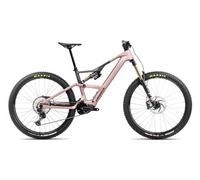 Orbea rise lt m10 mtb elettrica a sospensione totale shimano deore xt slx 12s 630 wh 29 desert rose carbon raw grey 2025