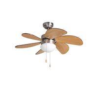 Ventilatore da soffitto Orbegozo CP 15075 N - con ventilatore da soffitto integrato - Design in nichel e legno - 3 velocità re