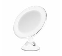 Orbegozo ESP 1010 Espejo Cosmetico con Luz LED - Aumento 10X - Ventosa Ajustable - Diametro 17cm - Luz Blanca para Corregir Imp