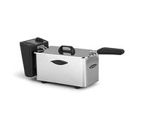 Orbegozo FDR 35 - Friggitrice professionale, 3,5 L, termostato regolabile, spia luminosa, maniglia fredda al tatto, avvolgicavo, acciaio inox, 2000 W