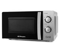 Orbegozo MIG 2138 - Microonde con grill con 20 litri di capacità, 5 livelli di funzionamento e 3 funzioni combinate, timer fino a 30 minuti, 700 - 900 W, colore: argento