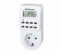 Orbegozo PG 20,presa temporizzata programmabile, programmatore display digitale, programma minuti, ore e giorno della settimana, 3600 W, colore bianco
