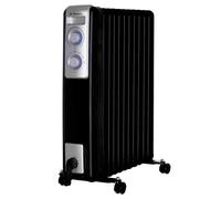 Orbegozo RN 2500 Radiatore Olio 11 Elementi 2500W Luce LED Termostato Regolabile Raccoglitori Rotelle Nero