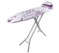 Orbegozo TP 2000, Asse da stiro, griglia in acciaio, altezza regolabile fino a 92 cm, 114 x 36 cm, rivestimento 100% cotone, poggiaferro pieghevole, colore bianco e lilla