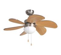 Ventilatore da soffitto Orbegozo CP 15075 N - con ventilatore da soffitto integrato - Design in nichel e legno - 3 velocità re