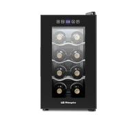 Orbegozo VT 840 - Cantinetta per vino con 8 bottiglie, volume 21 litri, pannello touch, display LED, termostato 8-18 °C, doppia finestra, isolamento doppio luce interna LED, 65 W