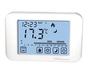 Orbis MIRUS TOUCH Bianco Cronotermostato touch screen settimanale a Batterie