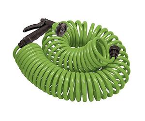 Orbit 27389 50-Foot Coil Hose with Nozzle, Lime