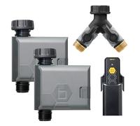 Orbit B-hyve 21206 - Timer per irrigazione intelligente (Gen 2), confezione da 2, con hub Wi-Fi e splitter a Y, grigio