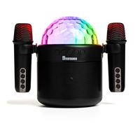 ORBIT - Macchina portatile per karaoke con microfoni wireless e luce a LED a sfera da discoteca, senza fili, batteria ricaricabile, perfetta per bambini e feste a casa di Mr Entertainer Karaoke