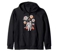 Orbiting Planets Fancy Astronaut Top Hat Universe Magic Fun Felpa con Cappuccio