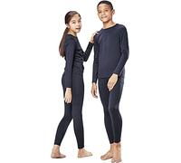 orbiz Set di strati di base termici per bambini Set di biancheria intima calda invernale Set completo lungo John Bottom e manica lunga Top, Carbone, 4-5 Anni