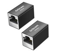 Orbram Estensore Ethernet 10 Gbps, confezione da 2 accoppiatori RJ45 per cavo Cat8/Cat7/Cat6a/Cat6/Cat5, connessione a lunga distanza da 100 m, accoppiatore femmina a femmina, guscio in lega di
