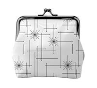 Orbs Whiteblack Portamonete in pelle da donna, piccolo astuccio con chiusura a chiusura a scatto Portafoglio con fibbia per regalo ragazza