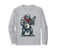 Orc Banjo Player Funny Fantasy Evil Troll Music Maglia a Manica