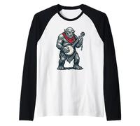 Orc Banjo Player Funny Fantasy Evil Troll Music Maglia con Maniche Raglan