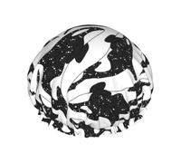 Orca assassina della balena,Cuffia da doccia, cuffia da notte, doppio strato, impermeabile, elastica, riutilizzabile.