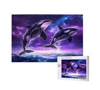 orca assassina Puzzle 1000 Pezzi Grandi Dimensioni per Adulti, Puzzle orca assassina Motivo Progettazione, Legna Jigsaw 75x50cm con Compact Box e Poster Incluso per Wall Decor, Regalo Donna, Model1700