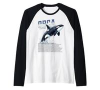 Orca Balena Biologia Marina Fauna Selvatica Ocean Predator Maglia con Maniche Raglan